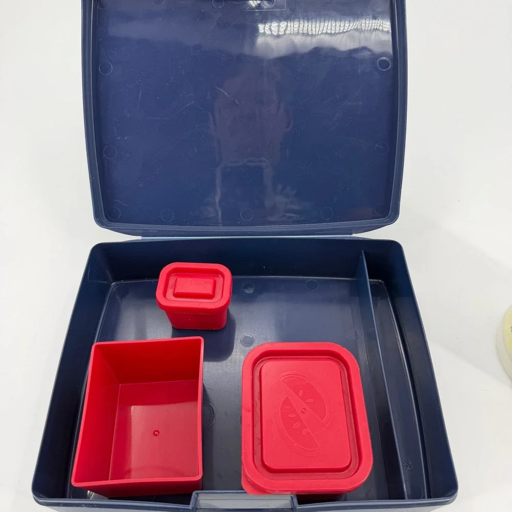 Laptop Lunches Bento Box Food Container Set Blue Red V2508 Made in USA